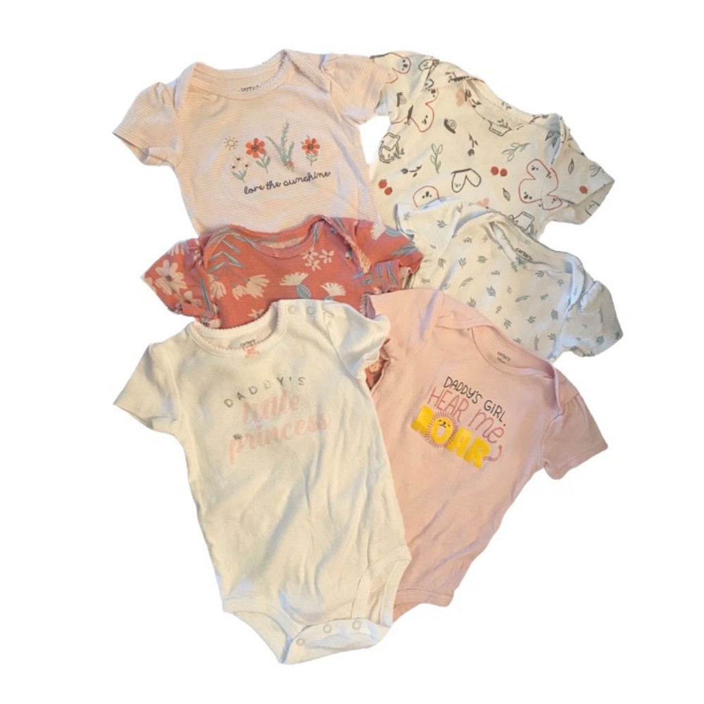 Carter's set of 6 One Piece Size Bodysuits 18 Months